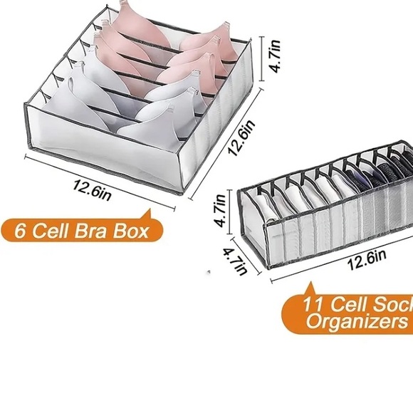 Mesh UnderGarment Organizers Grey Set of 2 - Picture 5 of 6